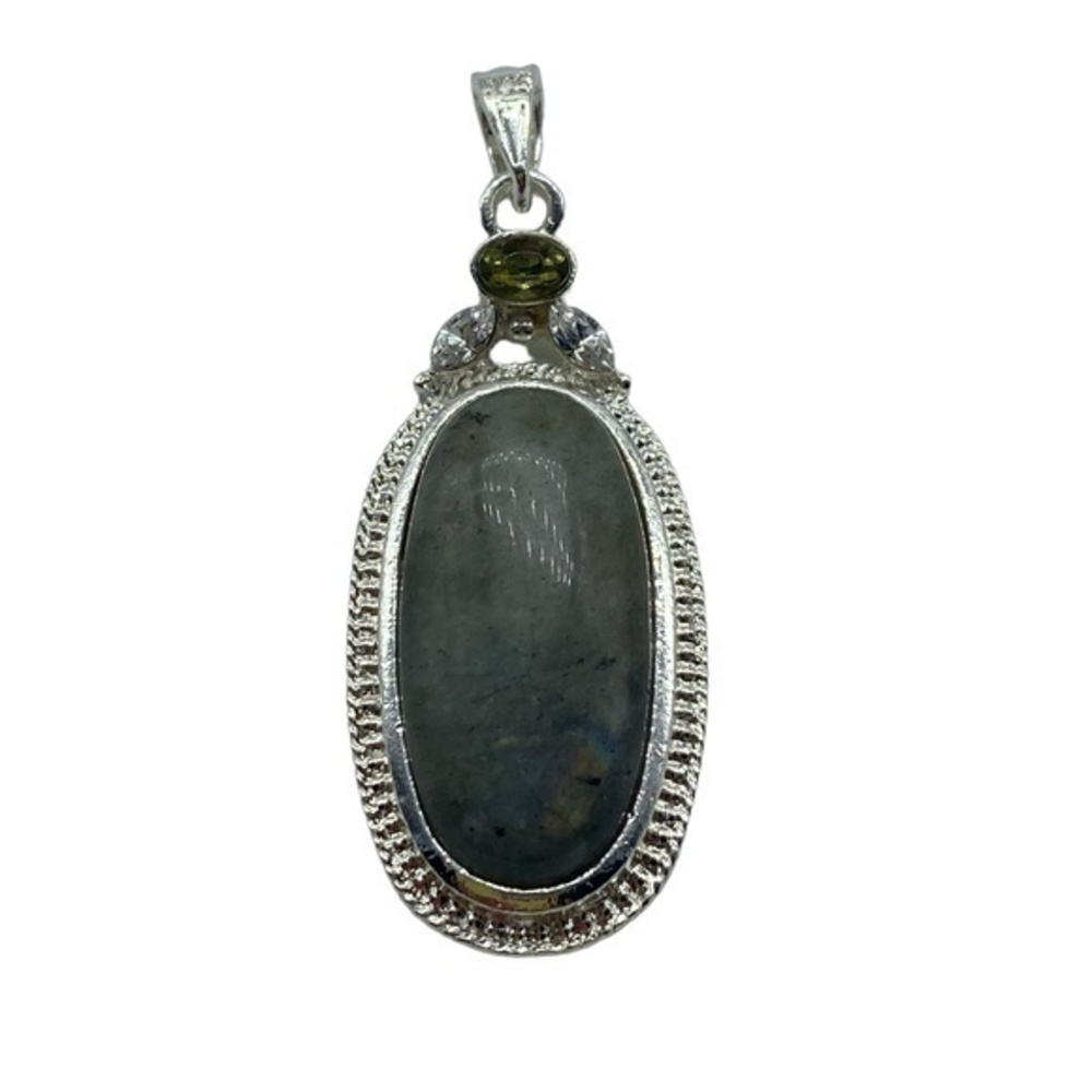 Labradorite Gemstone Sterling Silver 925 Pendant 2.25in